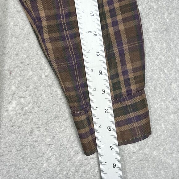 Vintage Lauren Ralph Lauren Plaid Tartan Brown Long Sleeve Shirt Women’s Size XL - Picture 6 of 10